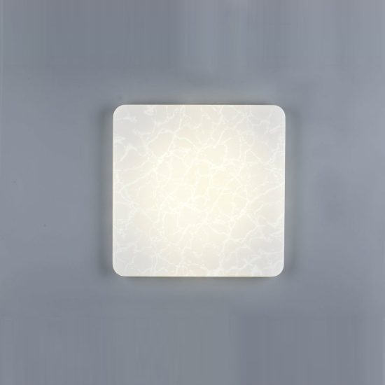 Plafoniera led 24w 4000k per corridoio moderna quadrata bianca con diffusore effetto ghiaccio