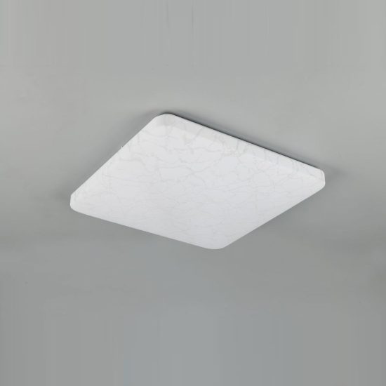 Plafoniera led 24w 4000k per corridoio moderna quadrata bianca con diffusore effetto ghiaccio