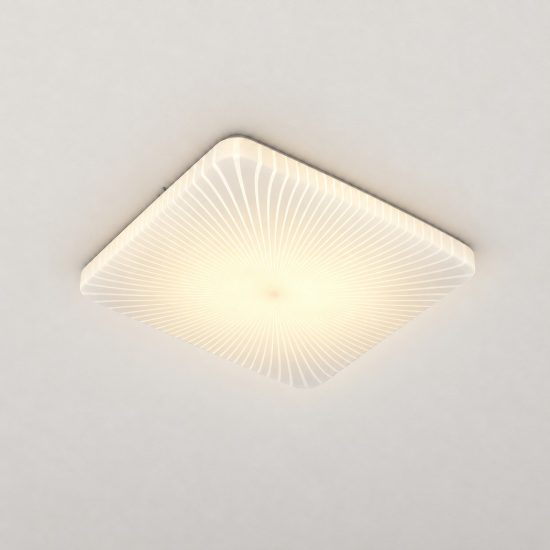 Plafoniera led 24w 4000k per corridoio moderna quadrata bianca con diffusore effetto righe