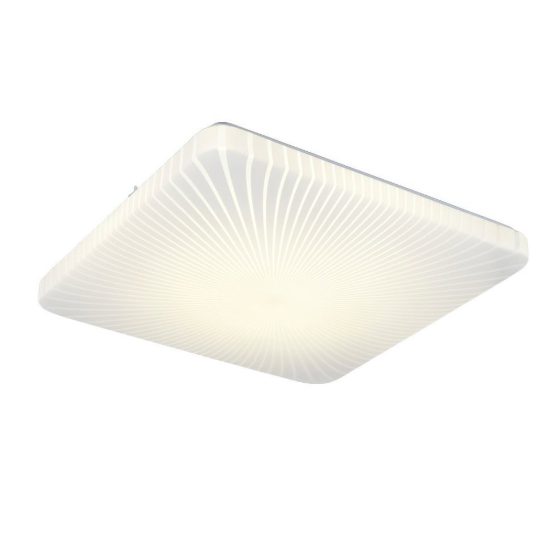 Plafoniera led 24w 4000k per corridoio moderna quadrata bianca con diffusore effetto righe