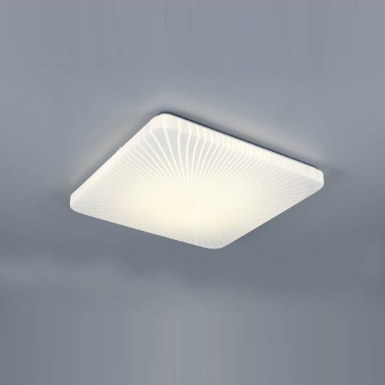 Plafoniera led 24w 4000k per corridoio moderna quadrata bianca con diffusore effetto righe