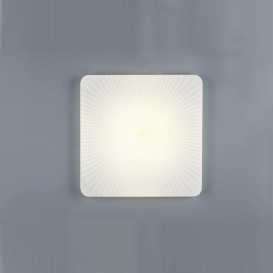 Plafoniera led 24w 4000k per corridoio moderna quadrata bianca con diffusore effetto righe