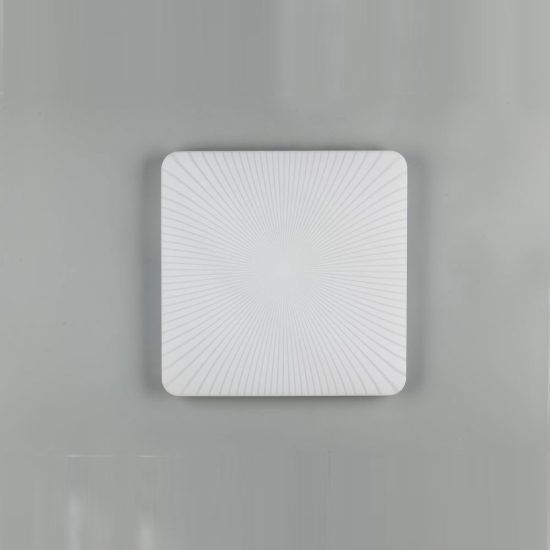 Plafoniera led 24w 4000k per corridoio moderna quadrata bianca con diffusore effetto righe