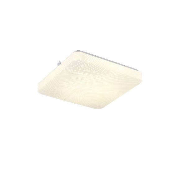 Plafoniera led 16w 4000k moderna quadrata bianca con diffusore effetto foglia