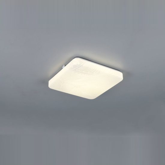 Plafoniera led 16w 4000k moderna quadrata bianca con diffusore effetto foglia