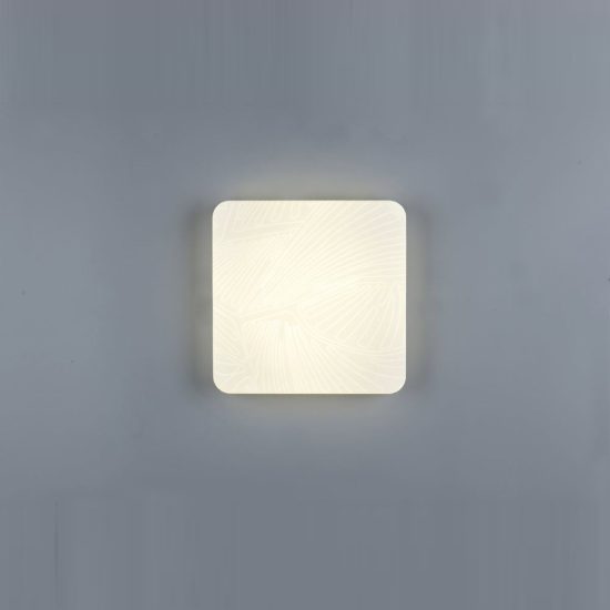 Plafoniera led 16w 4000k moderna quadrata bianca con diffusore effetto foglia