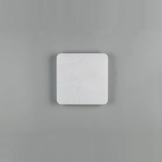 Plafoniera led 16w 4000k moderna quadrata bianca con diffusore effetto foglia