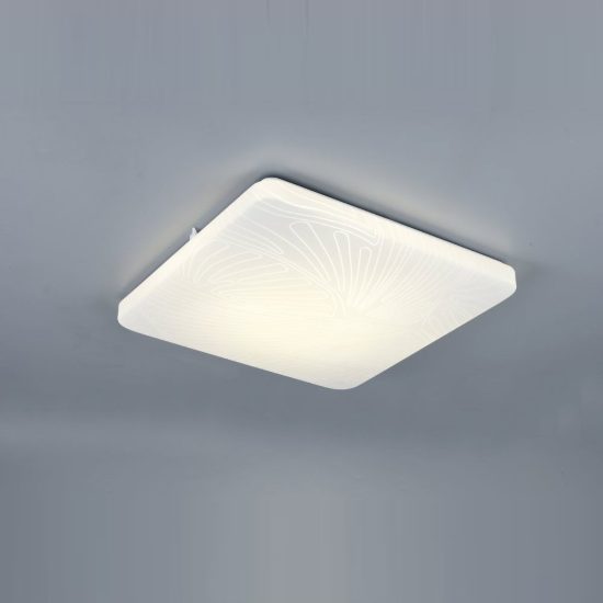 Plafoniera led 24w 4000k per corridoio moderna quadrata bianca con diffusore effetto foglia