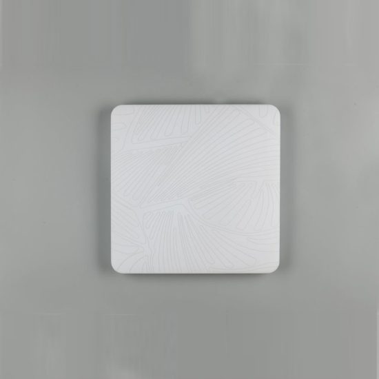 Plafoniera led 24w 4000k per corridoio moderna quadrata bianca con diffusore effetto foglia