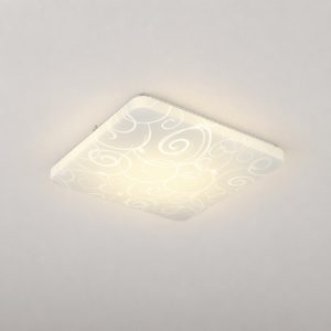 Plafoniera led 16w 4000k moderna quadrata bianca con diffusore effetto cerchio