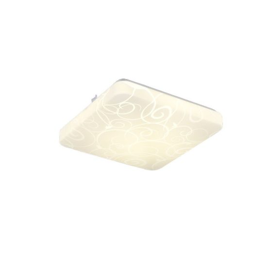 Plafoniera led 16w 4000k moderna quadrata bianca con diffusore effetto cerchio
