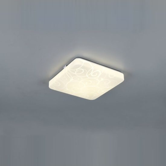 Plafoniera led 16w 4000k moderna quadrata bianca con diffusore effetto cerchio