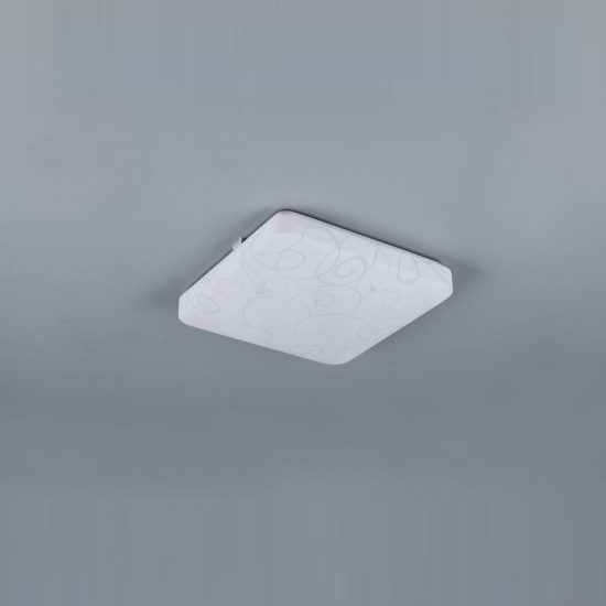 Plafoniera led 16w 4000k moderna quadrata bianca con diffusore effetto cerchio