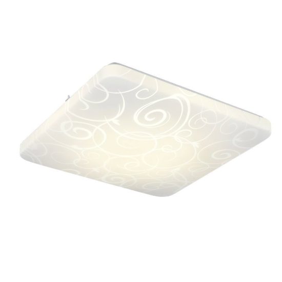Plafoniera led 24w 4000k per corridoio moderna quadrata bianca con diffusore effetto cerchio