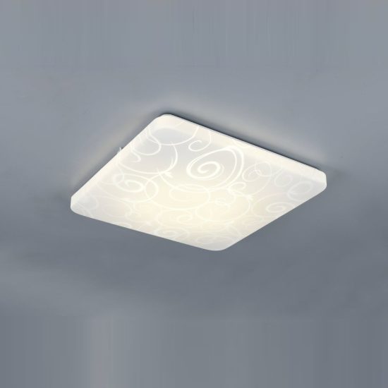 Plafoniera led 24w 4000k per corridoio moderna quadrata bianca con diffusore effetto cerchio