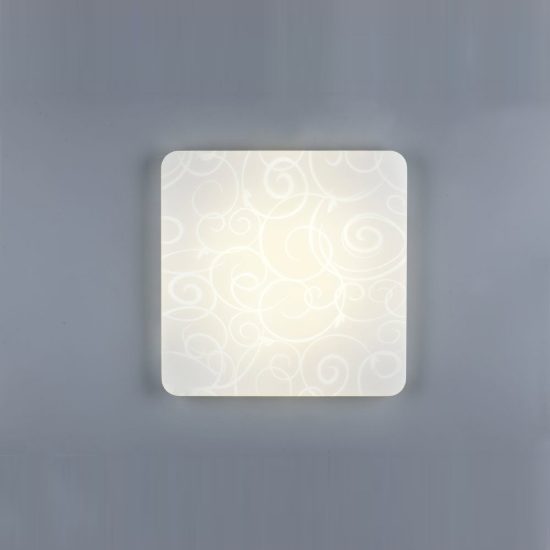 Plafoniera led 24w 4000k per corridoio moderna quadrata bianca con diffusore effetto cerchio