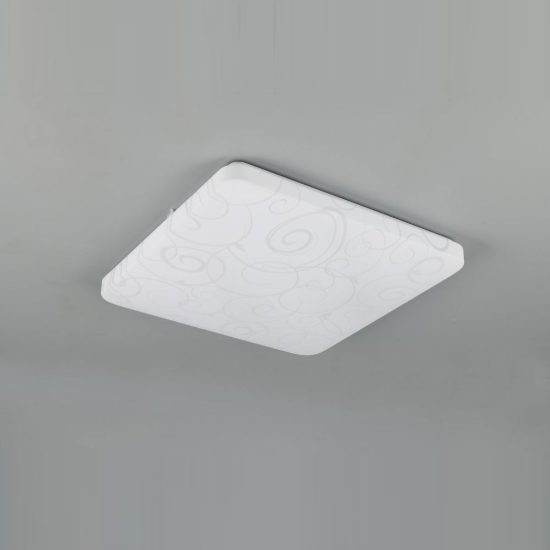Plafoniera led 24w 4000k per corridoio moderna quadrata bianca con diffusore effetto cerchio
