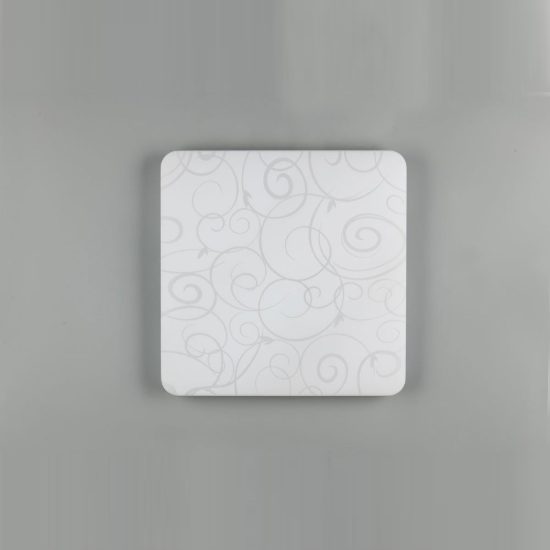Plafoniera led 24w 4000k per corridoio moderna quadrata bianca con diffusore effetto cerchio