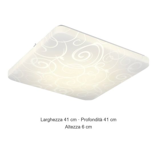 Plafoniera led 24w 4000k per corridoio moderna quadrata bianca con diffusore effetto cerchio