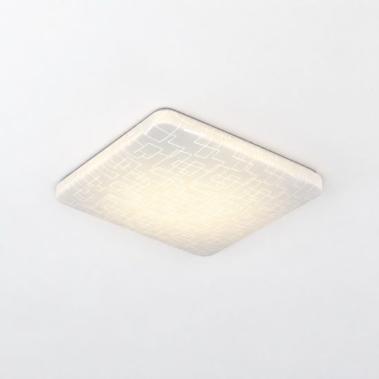 Plafoniera led 16w 4000k moderna quadrata bianca con diffusore effetto rettangoli