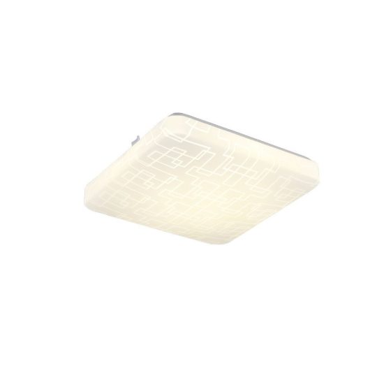 Plafoniera led 16w 4000k moderna quadrata bianca con diffusore effetto rettangoli