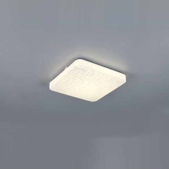 Plafoniera led 16w 4000k moderna quadrata bianca con diffusore effetto rettangoli