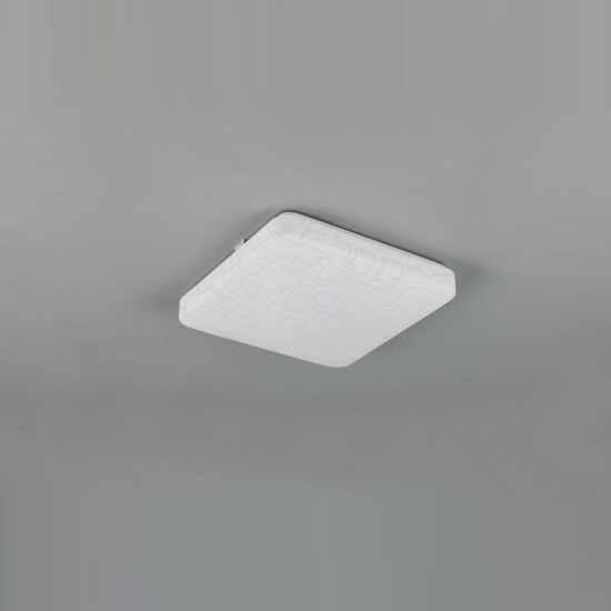 Plafoniera led 16w 4000k moderna quadrata bianca con diffusore effetto rettangoli