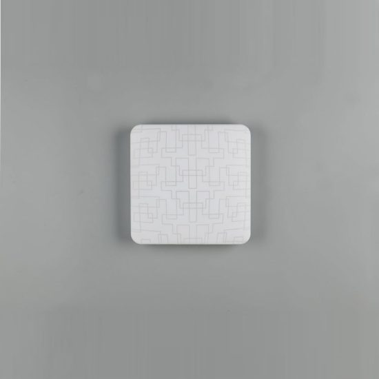 Plafoniera led 16w 4000k moderna quadrata bianca con diffusore effetto rettangoli