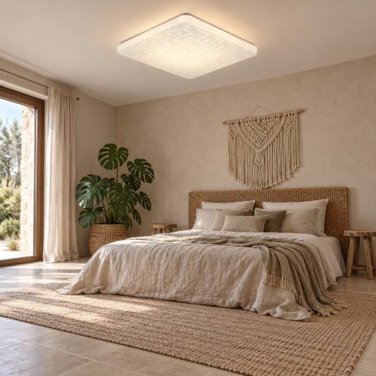 Plafoniera led 24w 4000k per corridoio moderna quadrata bianca con diffusore effetto rettangoli