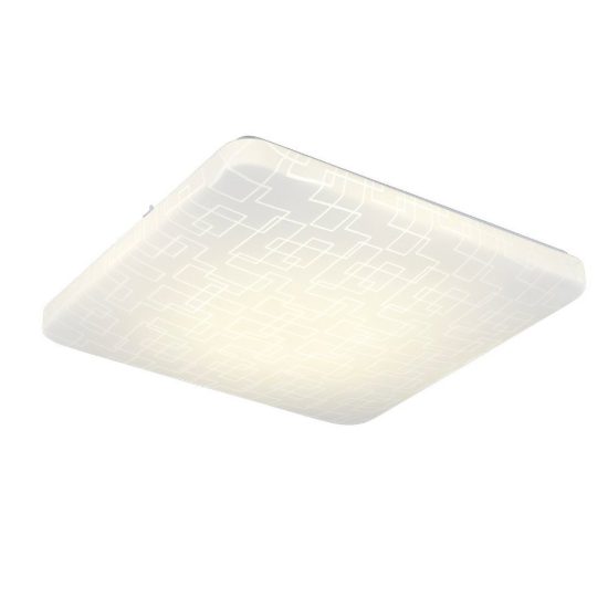 Plafoniera led 24w 4000k per corridoio moderna quadrata bianca con diffusore effetto rettangoli