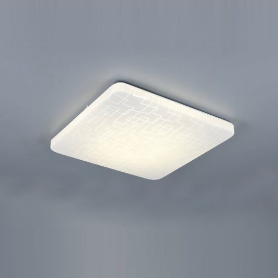 Plafoniera led 24w 4000k per corridoio moderna quadrata bianca con diffusore effetto rettangoli