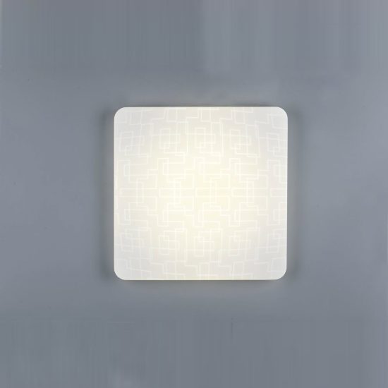 Plafoniera led 24w 4000k per corridoio moderna quadrata bianca con diffusore effetto rettangoli