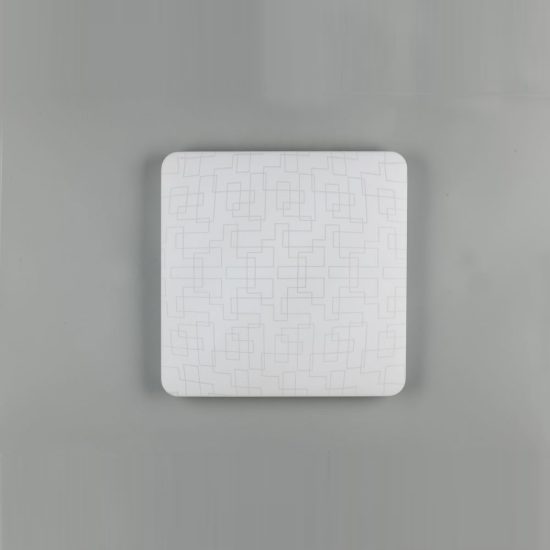 Plafoniera led 24w 4000k per corridoio moderna quadrata bianca con diffusore effetto rettangoli