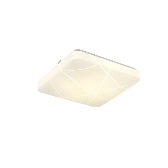 Plafoniera led 16w 4000k moderna quadrata bianca con diffusore effetto linea
