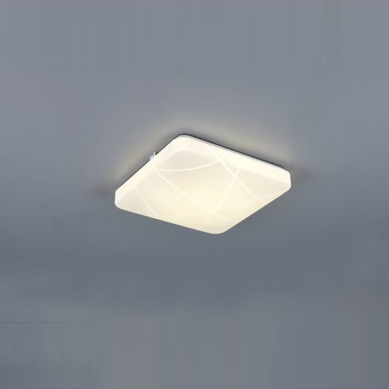 Plafoniera led 16w 4000k moderna quadrata bianca con diffusore effetto linea