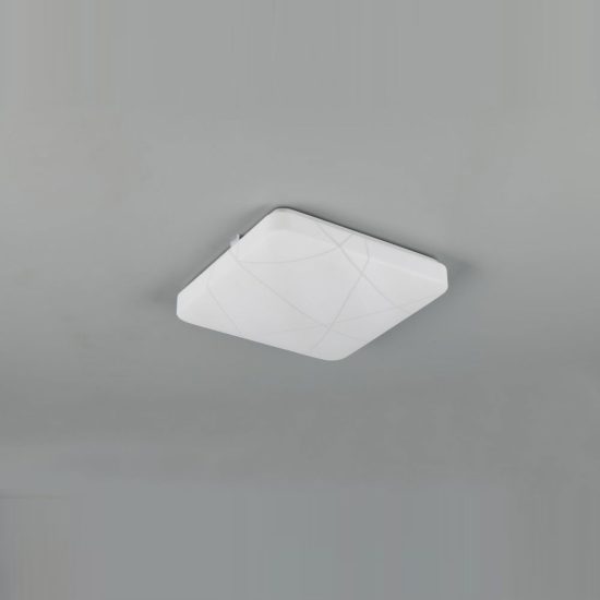 Plafoniera led 16w 4000k moderna quadrata bianca con diffusore effetto linea