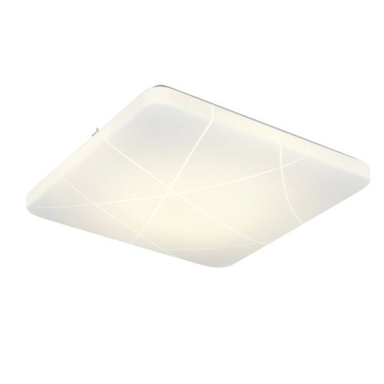 Plafoniera led 24w 4000k per corridoio moderna quadrata bianca con diffusore effetto linea