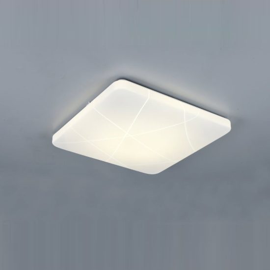 Plafoniera led 24w 4000k per corridoio moderna quadrata bianca con diffusore effetto linea