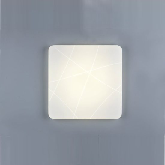 Plafoniera led 24w 4000k per corridoio moderna quadrata bianca con diffusore effetto linea