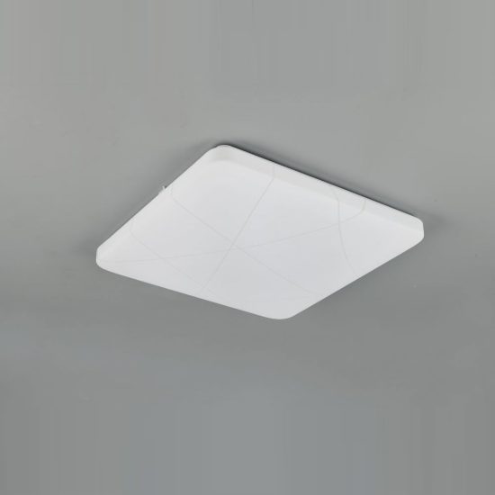 Plafoniera led 24w 4000k per corridoio moderna quadrata bianca con diffusore effetto linea