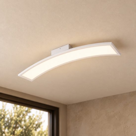 Plafoniera led 21w 3000k per soggiorno moderna bianca ad arco