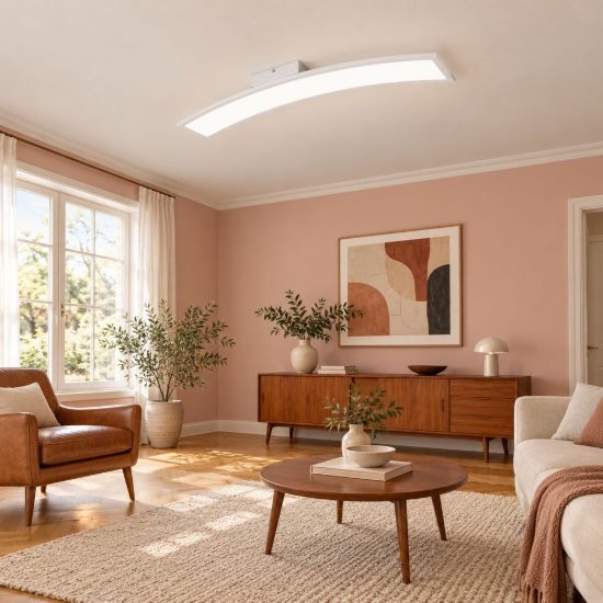 Plafoniera led 21w 3000k per soggiorno moderna bianca ad arco