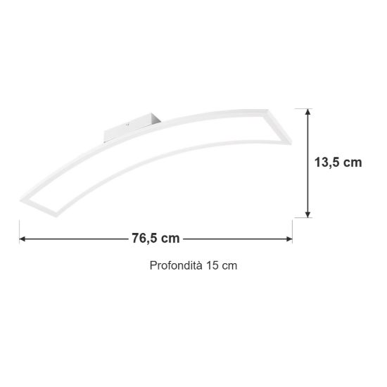 Plafoniera led 21w 3000k per soggiorno moderna bianca ad arco