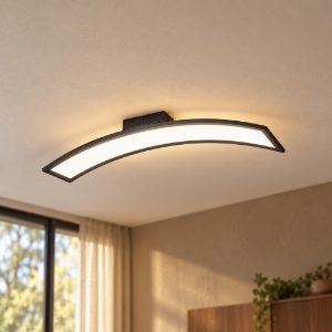 Plafoniera led 21w 3000k per soggiorno moderna nera ad arco