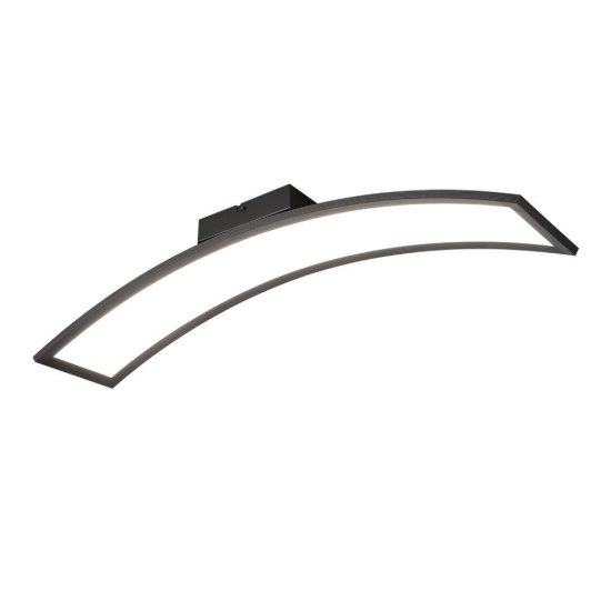 Plafoniera led 21w 3000k per soggiorno moderna nera ad arco