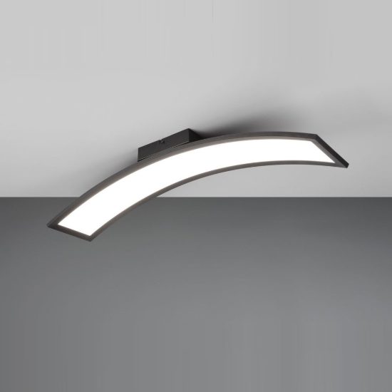 Plafoniera led 21w 3000k per soggiorno moderna nera ad arco