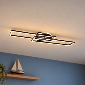 Plafoniera led 30w cct 2700k 6000k con telecomando a elementi orientabili nera