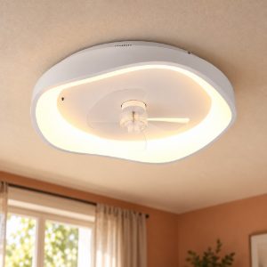 Ventilatore da soffitto con luce led 35w cct 2700k 6500k con telecomando organico bianco