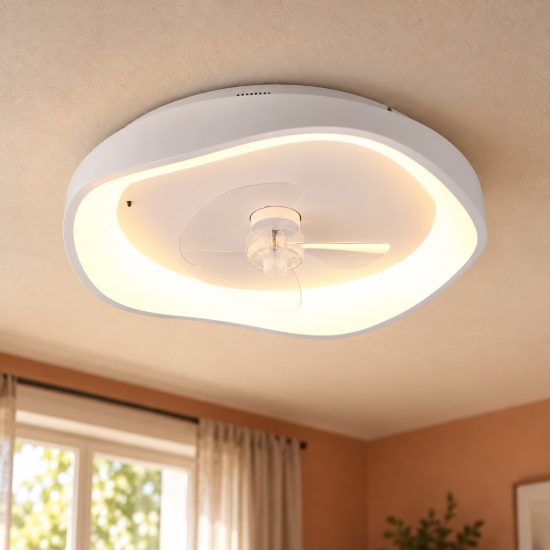 Ventilatore da soffitto con luce led 35w cct 2700k 6500k con telecomando organico bianco