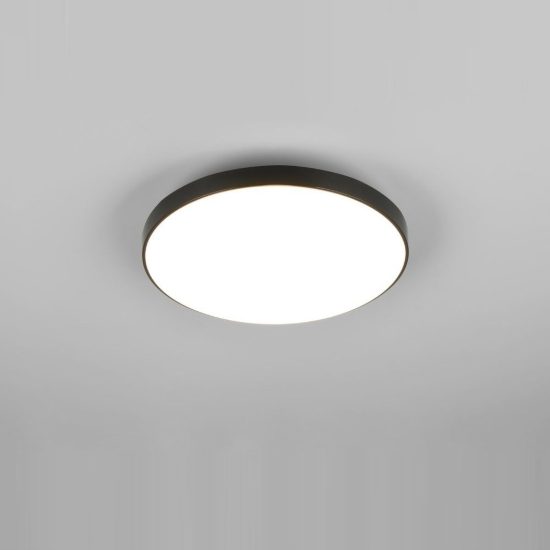 Plafoniera led 18w 4000k ip44 moderna rotonda nera con fissaggio rapido confezione 10 pezzi